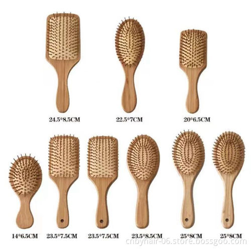 Hot-selling Custom Logo Eco-friendly Massage Bamboo Paddle Cushion Hair Brush
